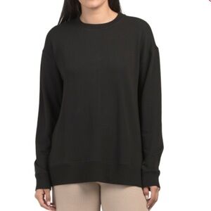 BOODY Black Weekend Crew Organic Cotton Blend Light Sweatshirt Pullover